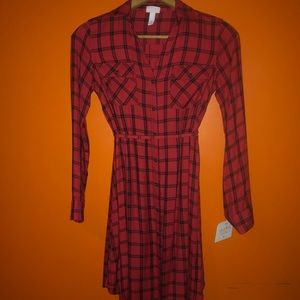 Target red flannel dress